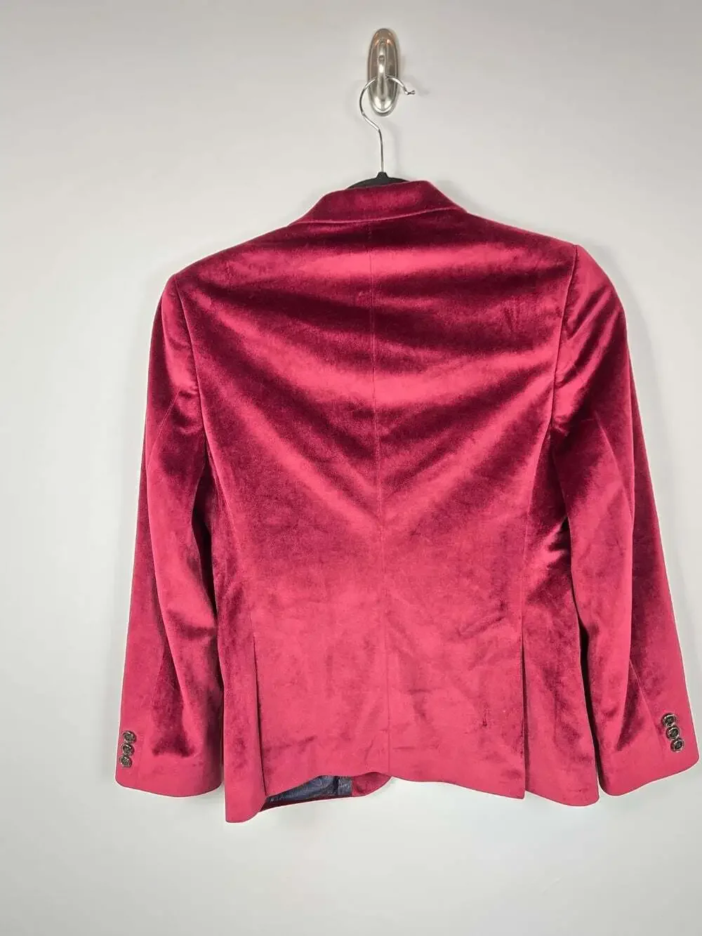 Lauren Ralph Lauren X HBC Velvet Blazer 12R Burgundy Red Paisley Lined Holiday